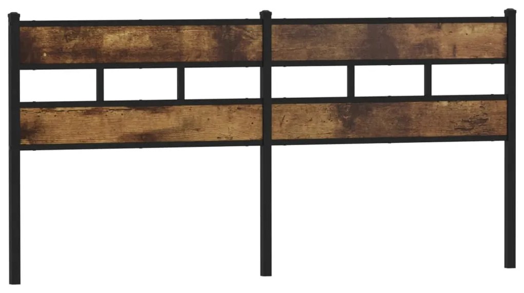 4017089 vidaXL Резервна табла за легло, опушен дъб, 180 см, желязо и инженерно дърво