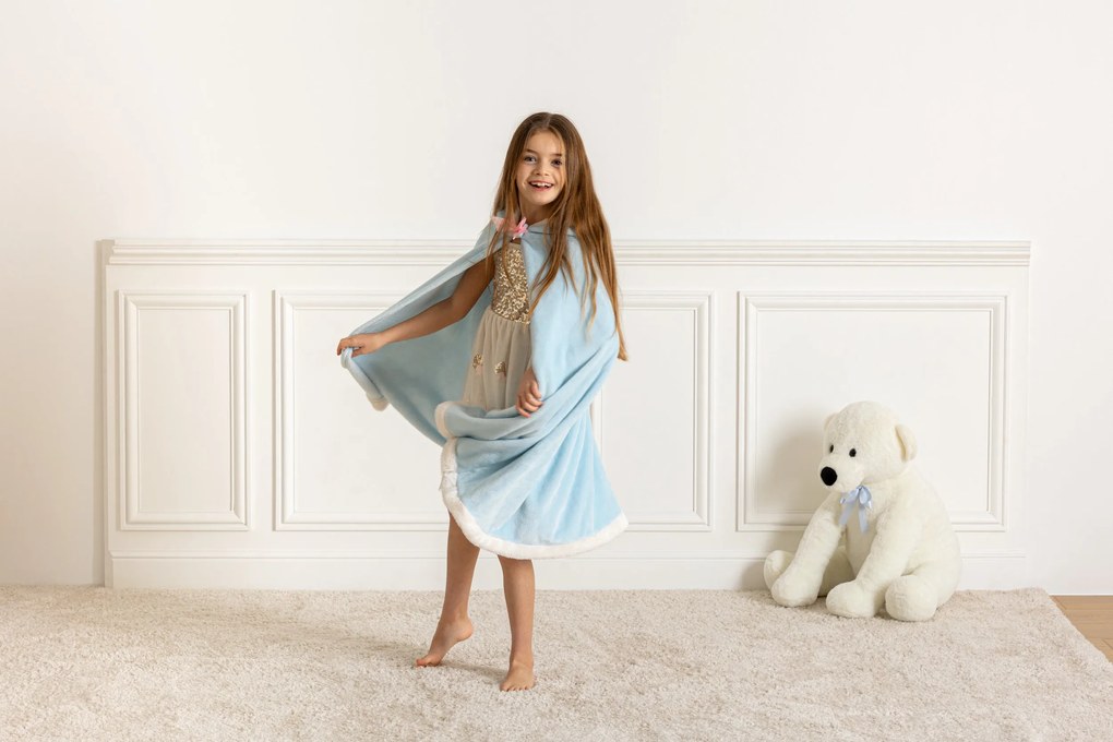 Детско одеяло с качулка atmosphera Princess, Син