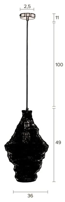 Черна висяща лампа с метален абажур 36x36 cm Luca - Dutchbone