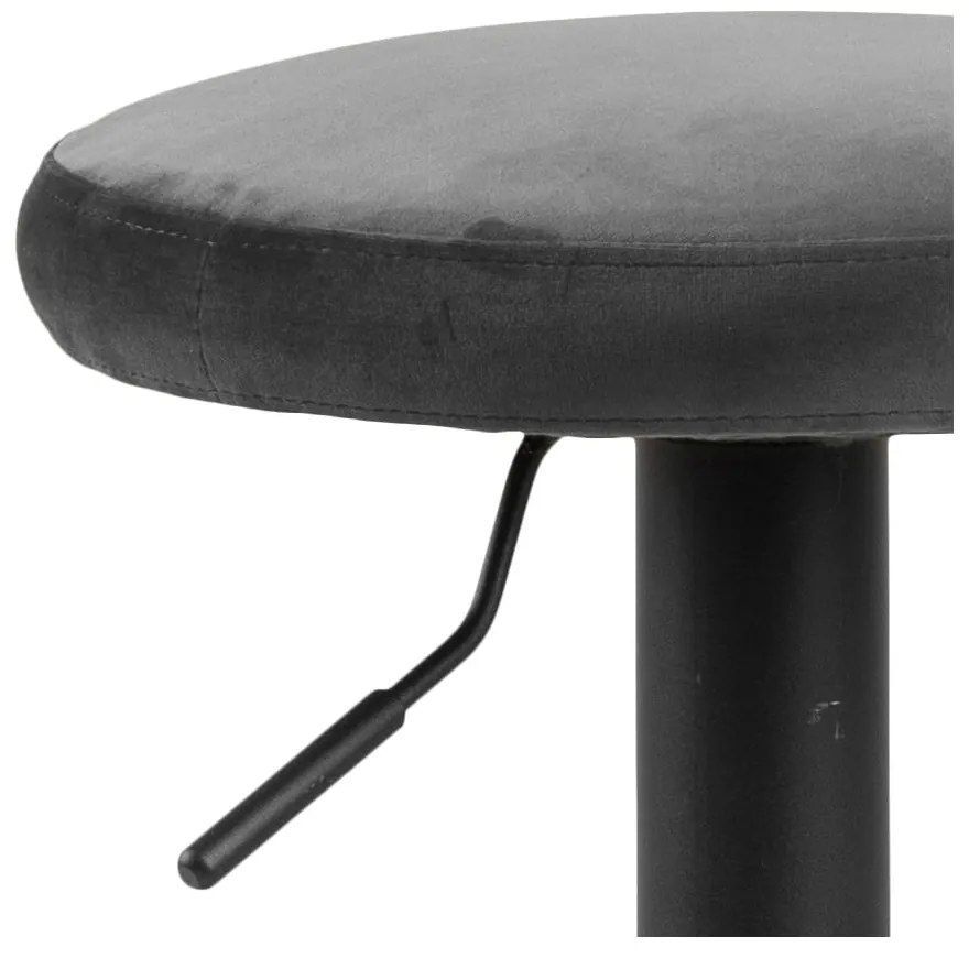 Сив тапициран бар стол с регулируема височина (височина на седалката 62 cm) Finch – Actona