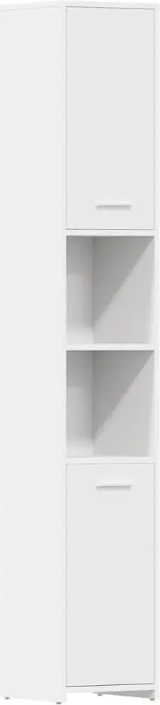 802597 vidaXL Шкаф за баня, бял, 30x30x183,5 см, инженерно дърво