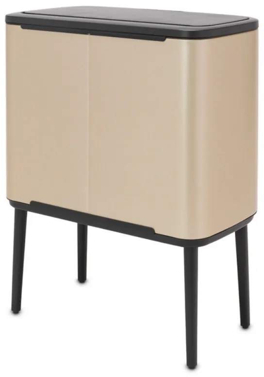 Кош за боклук Brabantia Bo Touch 1003216, 3x11 л, Плавно и безшумно отваряне, Голям отвор, Златен металик