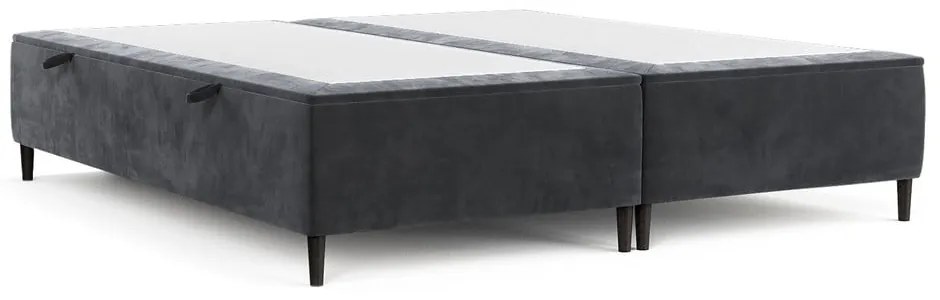 Антрацитно тапицирано двойно легло с място за съхранение 140x200 cm Tate – Maison de Rêve
