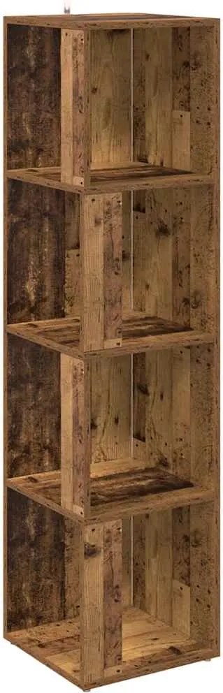 856722 vidaXL Ъглов шкаф, старо дърво, 33x33x132 см, инженерно дърво