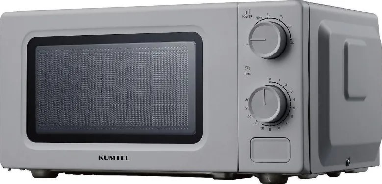 Микровълнова фурна Kumtel HM-21, 600W, 17 л, 6 степени, Таймер, Размразяване, Сив