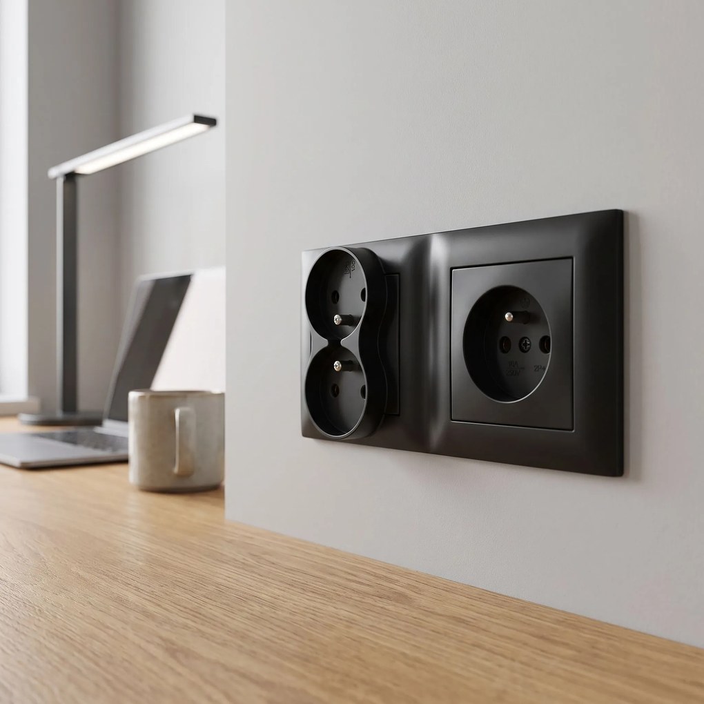 Двойна рамка за контакти OSTE JNH014-2F Black