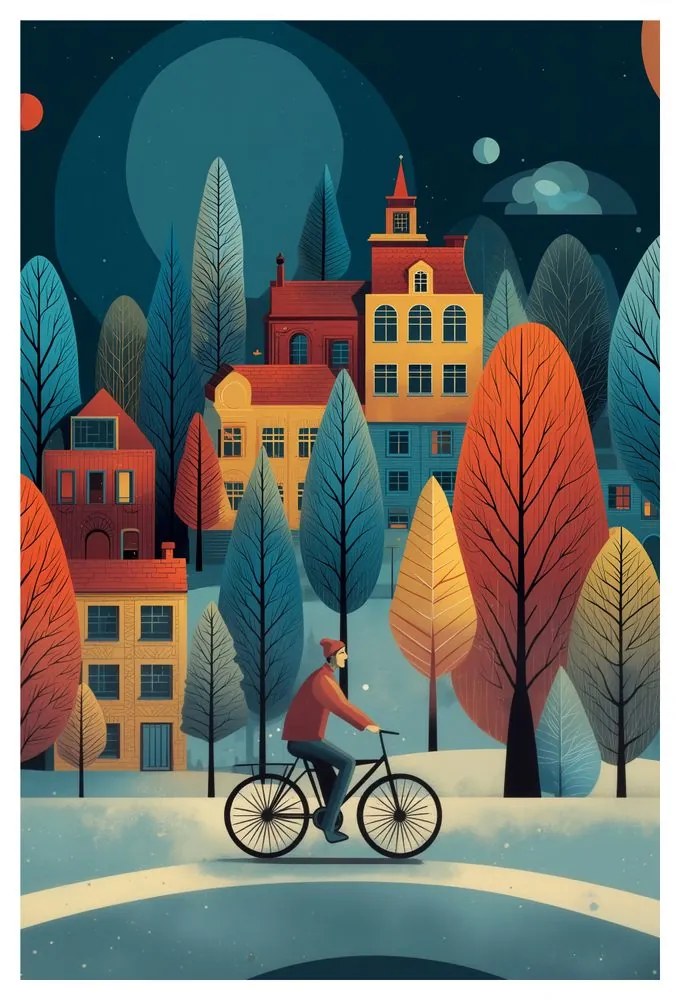 Картина на платно – Вълшебното зимно село