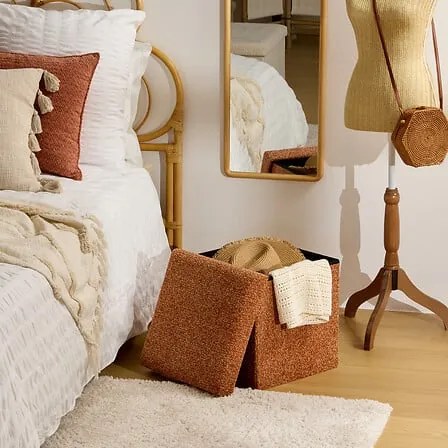 Пуф със съхранение atmosphera Oxia, Амбър, 38x38 cm