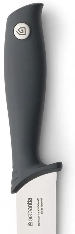 Нож за месо Brabantia Tasty+ 1001164, 20 см, Закалена стомана, Устойчив на надраскване и корозия, Тъмносив