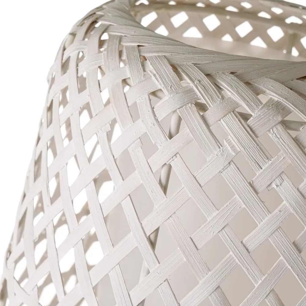 Кремава подова лампа с бамбуков абажур (височина 88 cm) – Casa Selección