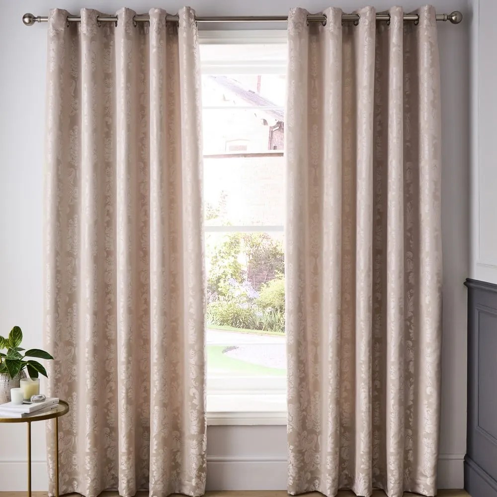 Бежови пердета в комплект от 2 бр. от дамаск 229x229 cm Damask Jacquard – Catherine Lansfield