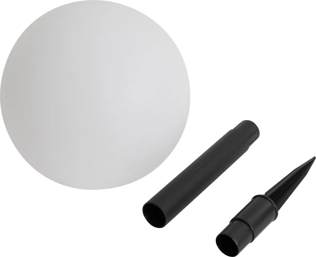 Комплект от 3 бели външни подови лампи с LED слънчеви IP44 - Ludger