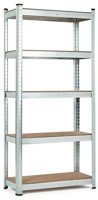Стабилен метален стелаж за съхранение с 5 рафта 180x90x40 см