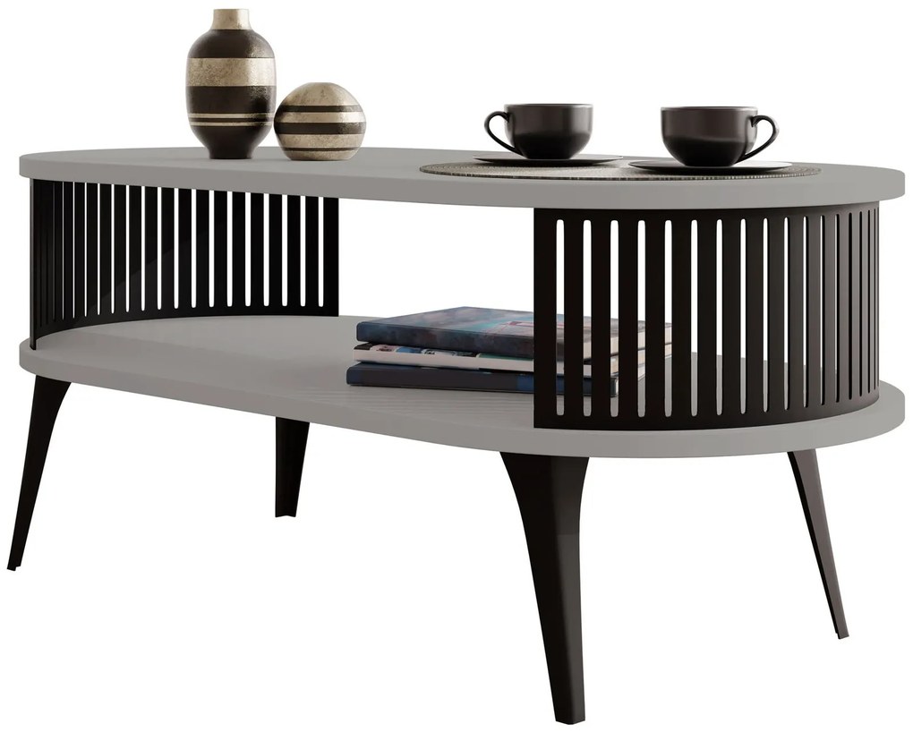 Холна маса Roenni II-Сиво - Черно