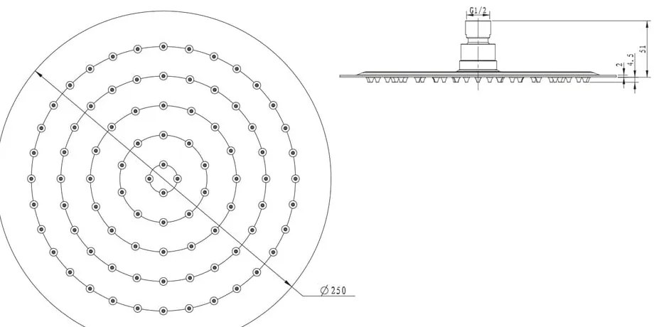 Душ глава от неръждаема стомана в лъскаво сребристо ø 25 cm Slim – Sapho