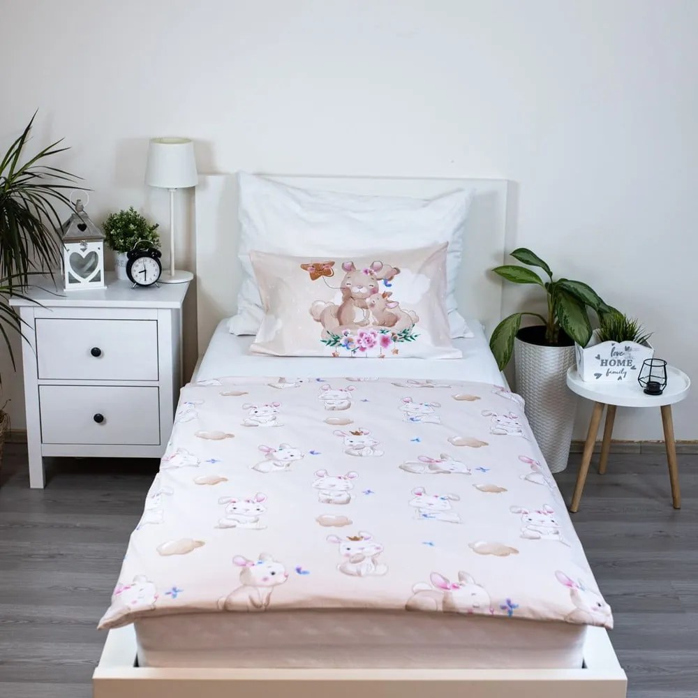 Жълто памучно детско спално бельо за детско креватче 100x135 cm Bunny "Star" – Jerry Fabrics