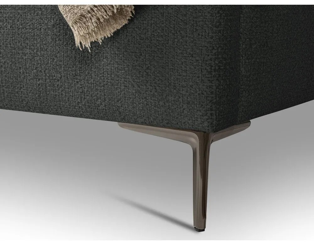 Тъмносиво двойно тапицирано легло с включена подматрачна рамка 180x200 cm Makana – Makamii