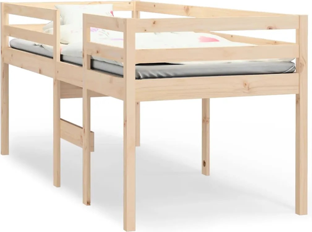 821609 vidaXL Високо легло, 80x200 см, борово дърво масив