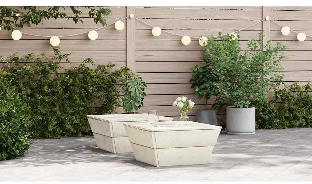 315635 vidaXL Градински маси 2 бр 60x60x30 см импрегнирана смърчова дървесина