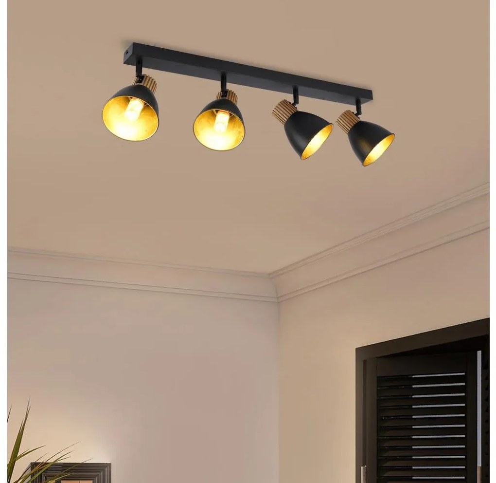 Brilagi - Точково осветително тяло ODENSE 4xE14/10W/230V каучуково дърво/черно