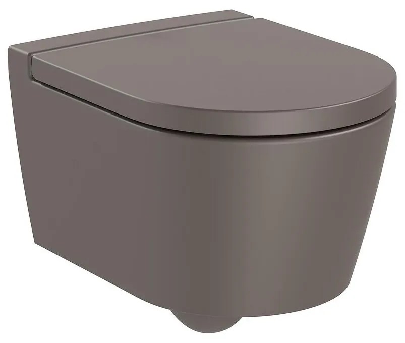 Конзолна тоалетна чиния A346528660, седалка и капак, порцелан, кафе, 44x37x48см