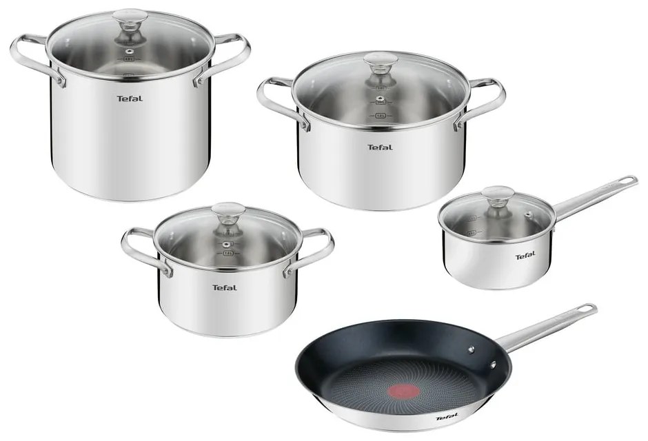 Комплект съдове от неръждаема стомана 9 бр. Cook Eat - Tefal