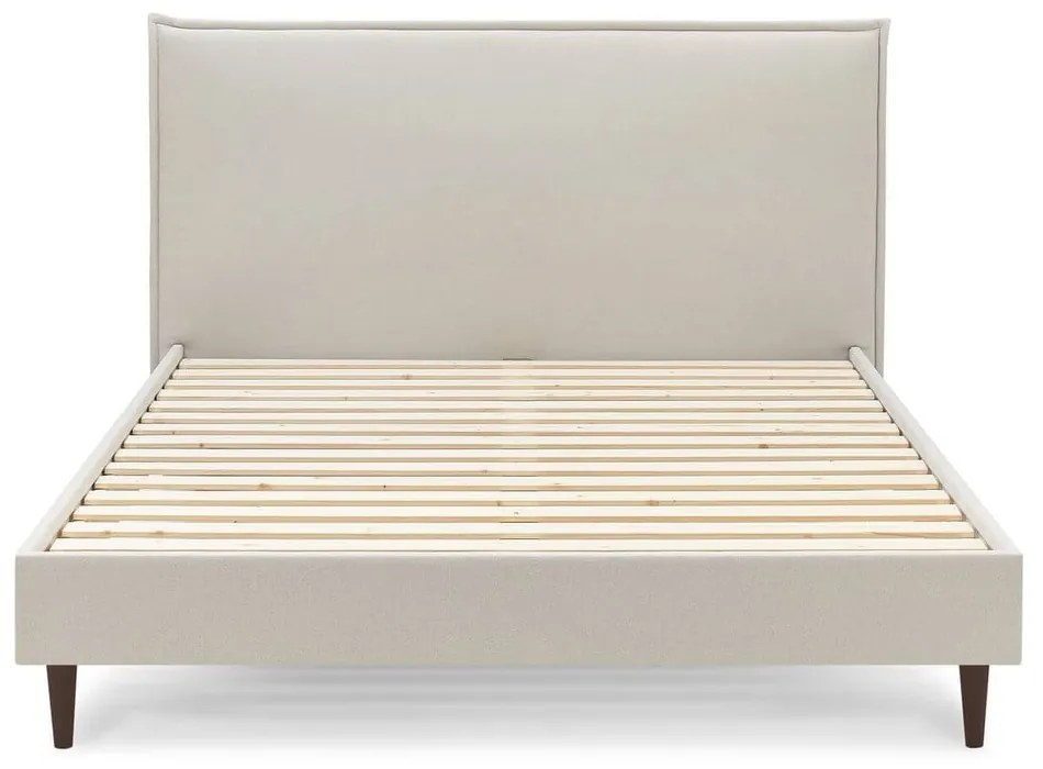 Бежово тапицирано двойно легло с решетка 160x200 cm Sary - Bobochic Paris