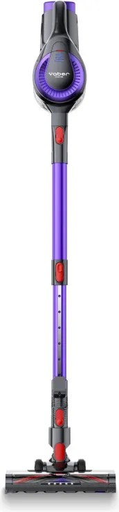 Вертикална прахосмукачка Yaber L10, 170W, 0.6 л, 80000 об/мин, 35 мин, 2 степени, HEPA, LED осветление на четката, Свободностояща, Лилав/Сив
