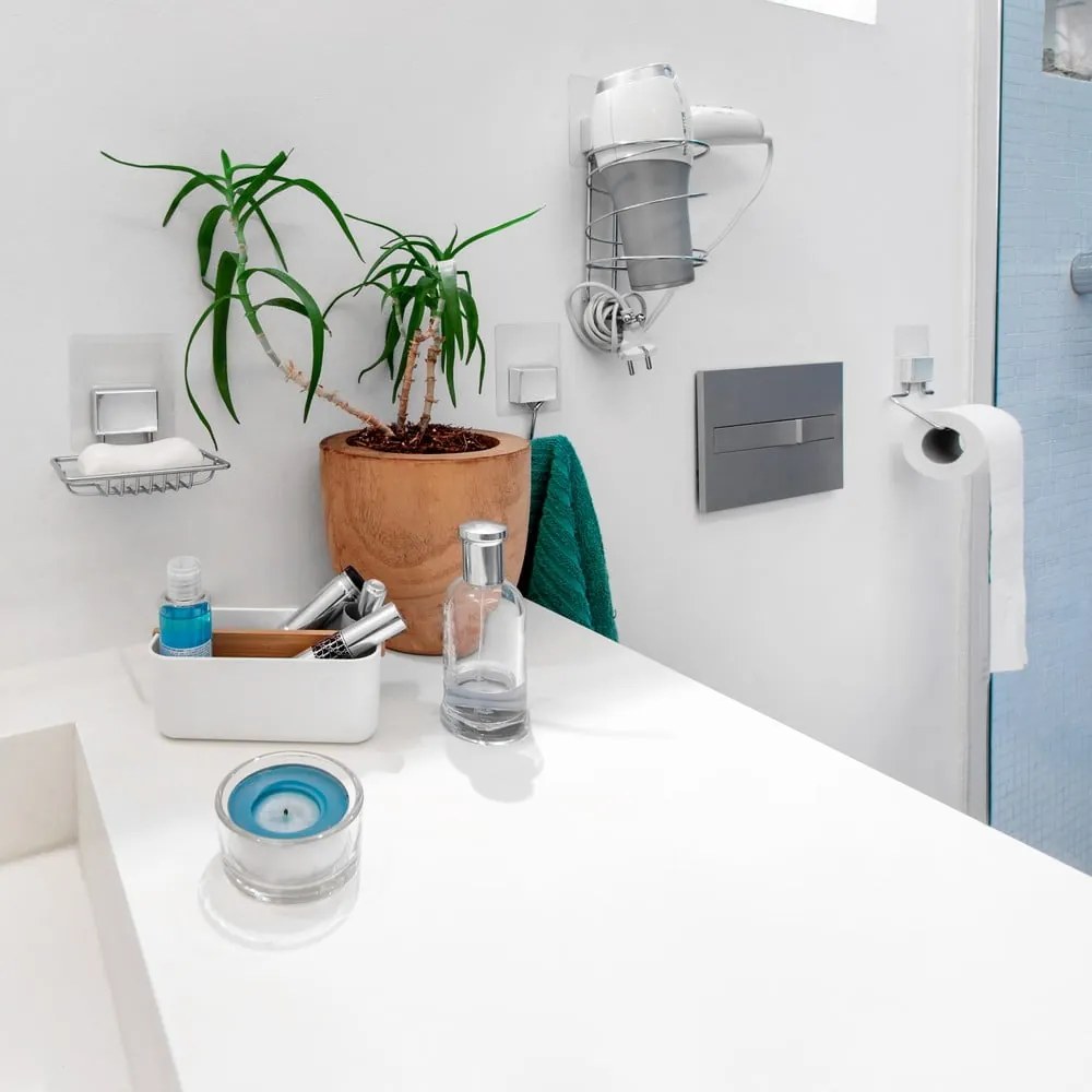 Самозалепващ се държач от хромирана стомана за тоалетна хартия Bestlock Magic Bath - Compactor