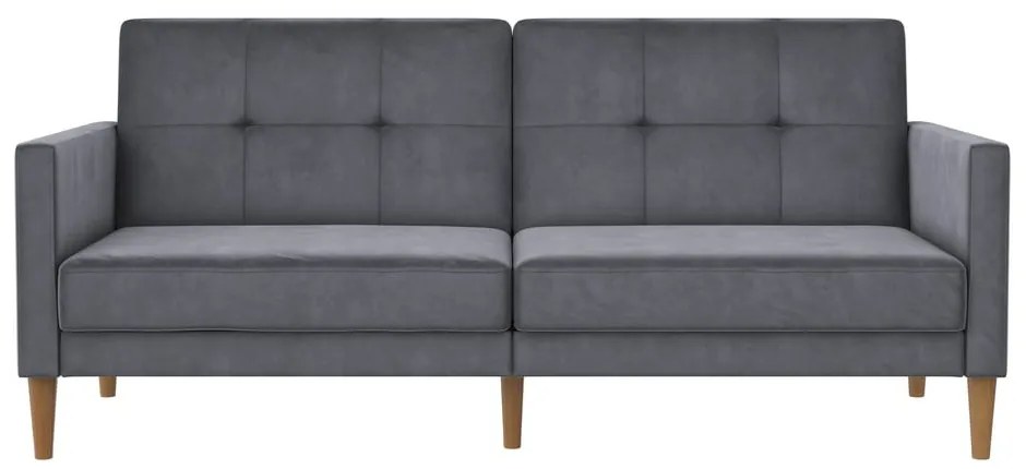 Сив кадифен сгъваем диван 207 cm Lilly – Støraa