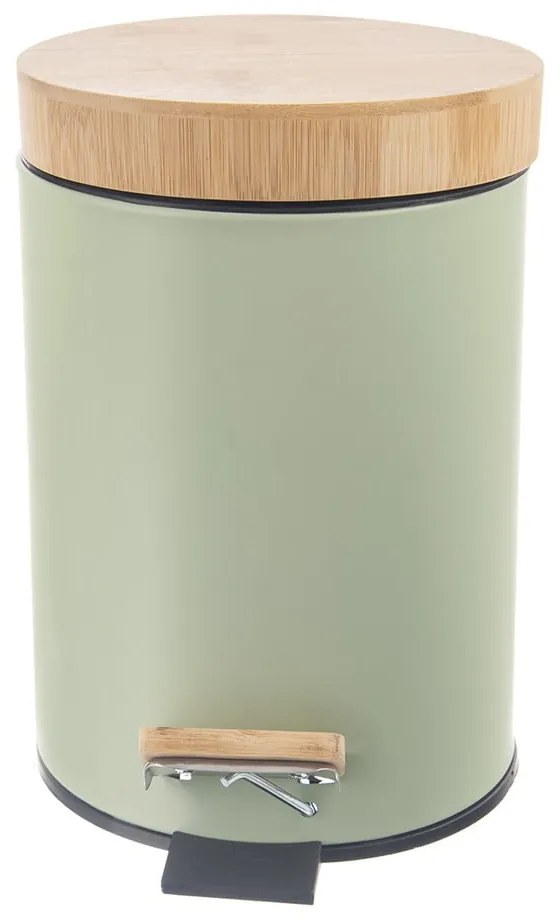 Светлозелено метално кошче за боклук с педал 5 l Greenish – Orion