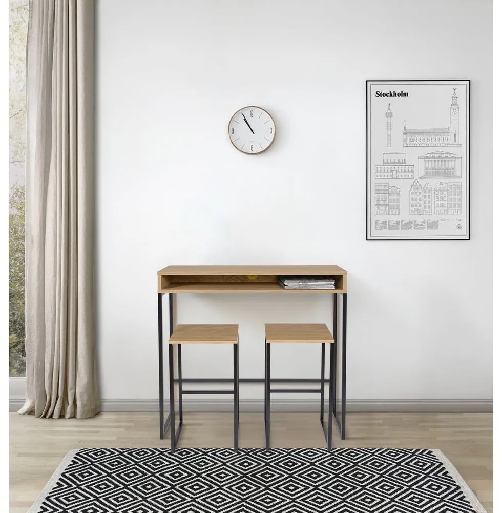 Работна маса с дъбов плот 35x100 cm Frame – Woodman