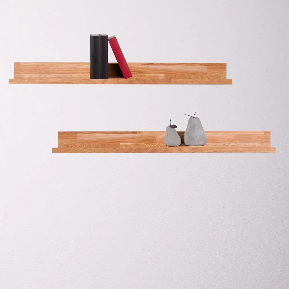Стенен рафт за снимки от масивен дъб в естествен цвят 80 cm Kalle – Interia Home & Living