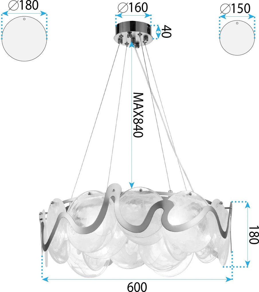 Лампа APP1544-8CP Brush Gold