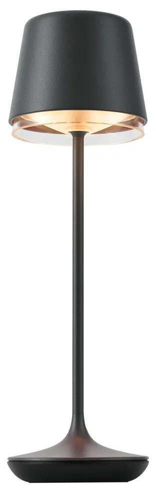 Настолна лампа черна с LED IP65 акумулаторна със станция за зареждане - Treble