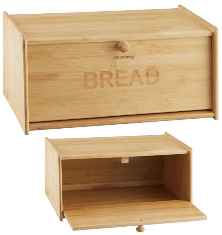 Кутия за хляб Klausberg KB 7933, 39.5 см, Бамбук, Кафяв