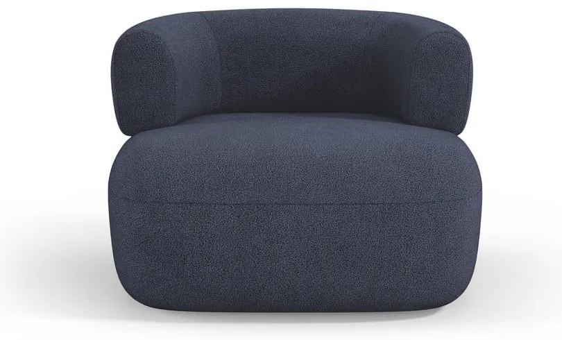 Тъмносиньо кресло от плат букле Jenny – Micadoni Home