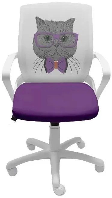 Детски стол Fly White Purple Cat