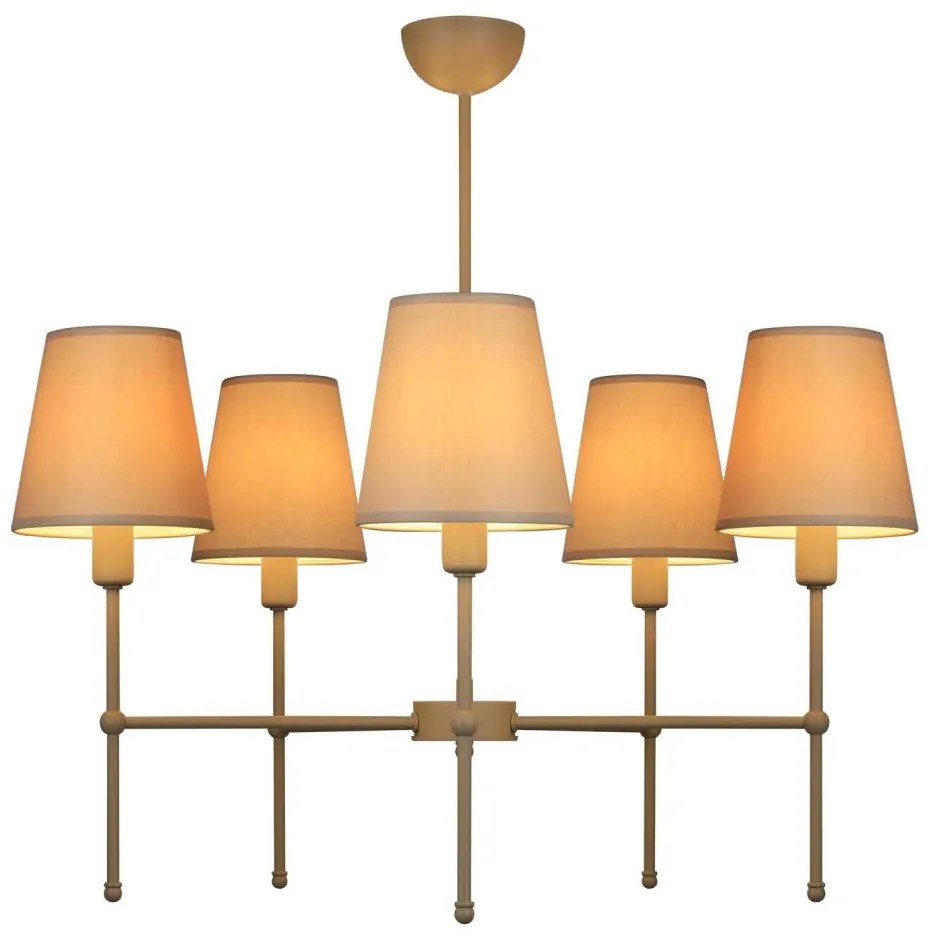 Полилей на прът MADELA 5xE14/40W/230V бял/бежов