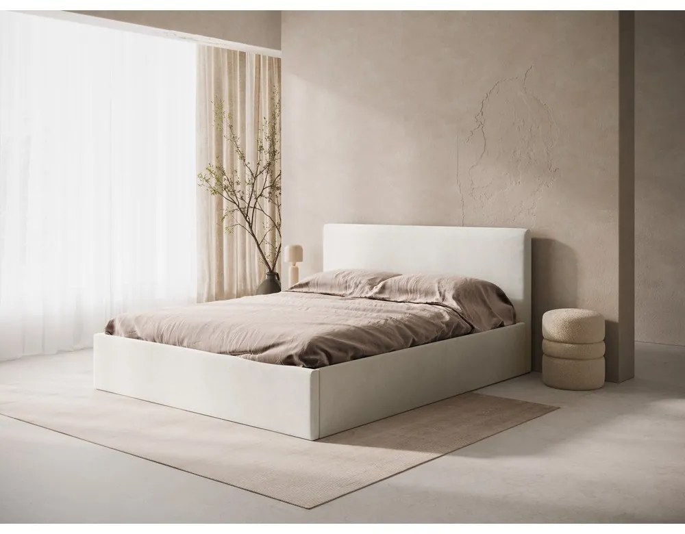 Кремава тапицирана табла за легло 150,5x100 cm Remo – Micadoni