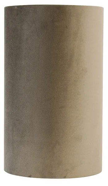 Абажур от кадифе таупе със златен интериор 15/15/25