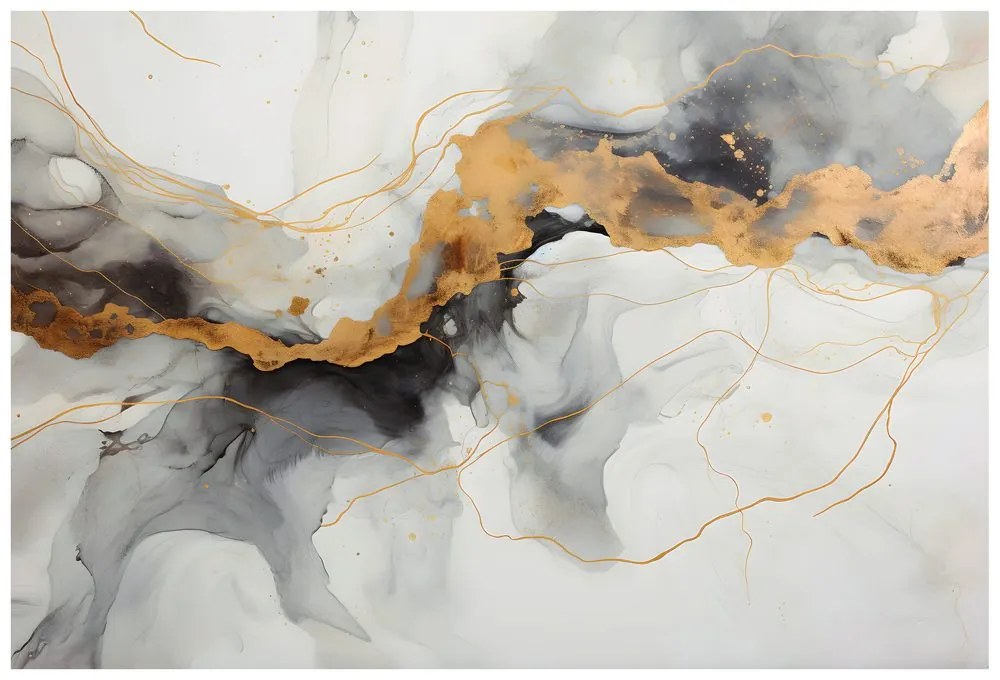 Тапет – Имитиране на бяло-сив мрамор