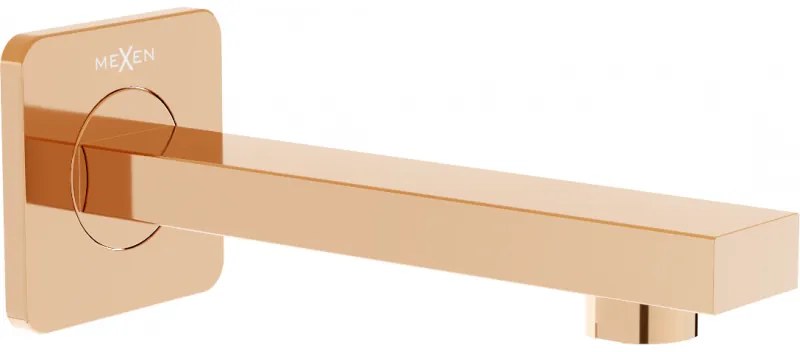 Mexen Cube стеннен чучур за вана, розово злато - 79370-60