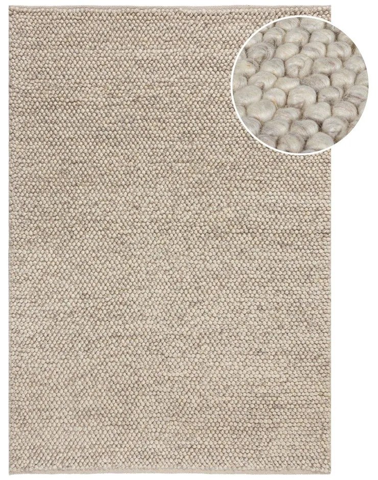 Светлосив ръчно изработен килим със смес от вълна 120x170 cm Minerals – Flair Rugs