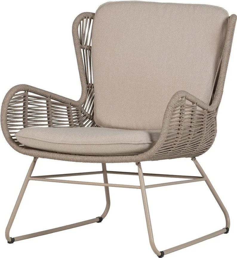 Бежов градински стол метален/подплатен Grace – WOOOD