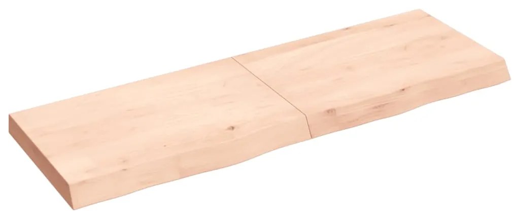 3156309 vidaXL Плот за маса, 120x40x(2-6) см, необработен масивен дъб