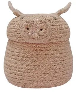 Светлорозова текстилна детска кошница за играчки ø 17x15 cm Mini Peggy the Pig – Lorena Canals