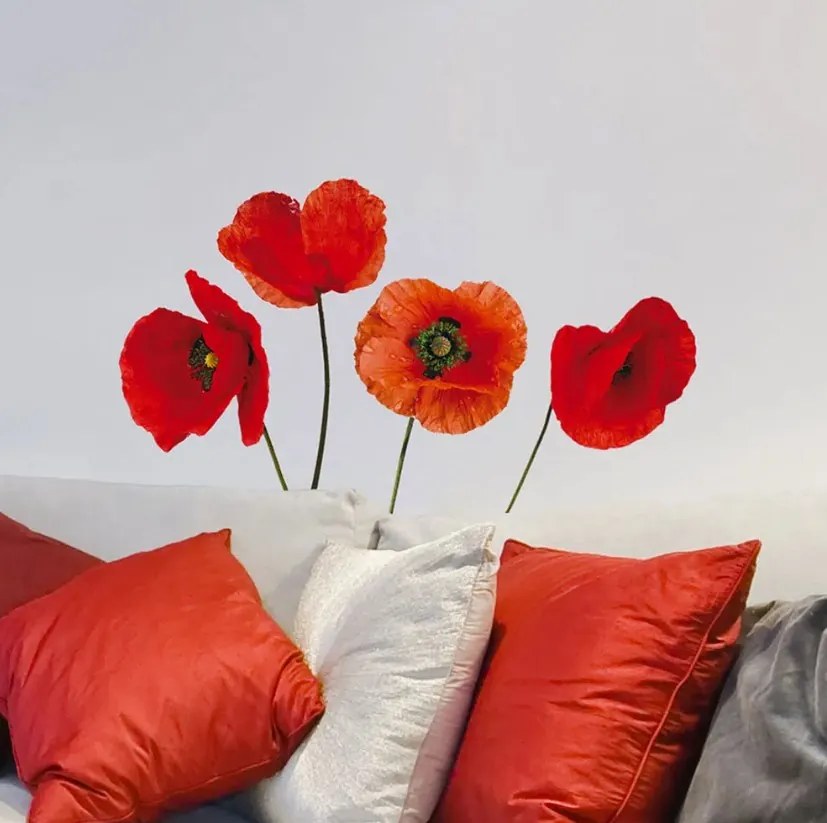 Декоративни стикери за стена Poppies M