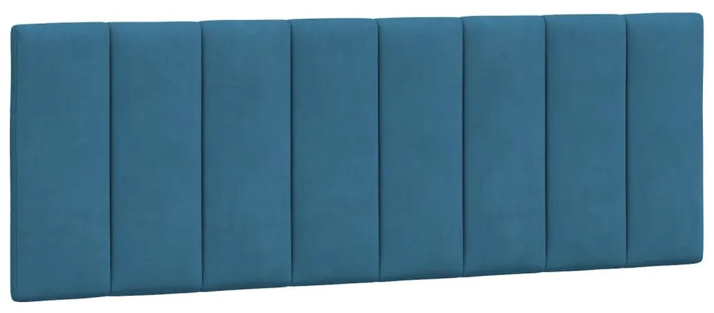 374673 vidaXL Мека табла за легло, синя, 140 см, кадифе