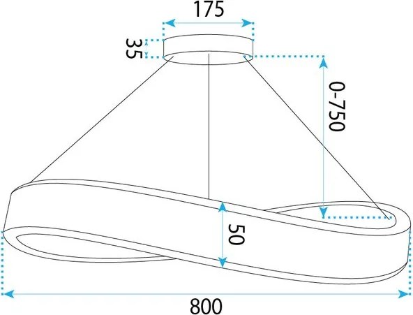 ВИСЯЩА ТАВАННА ЛАМПА SWE068-CP 80cm GOLD